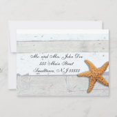 Invitation Thème Plage Starfish Mariage Rustique (Devant)