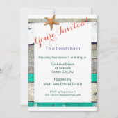 Invitation Thème Plage Starfish Mariage Rustique (Devant)