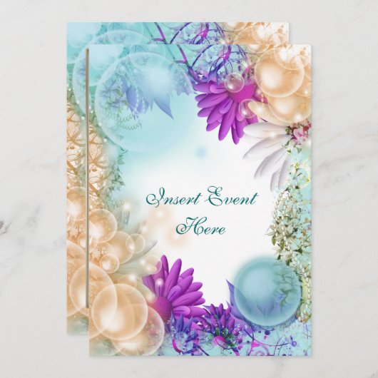 Invitation Thème plage tropicale élégante fête (Devant / Derrière)