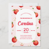 Invitation Thème pomme pour les 3 ans de ma fille (Devant)