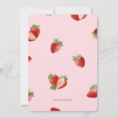Invitation Thème Première Fraise Gingham Rose (Dos)