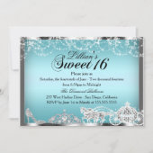 Invitation Thème Princesse Blue Sparkle pour Sweet (Devant)