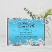 Invitation thème Princesse Blue Sparkle pour Sweet (Debout devant)
