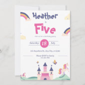 Invitation - Thème Princesse - Personnaliser Nom Â (Devant)