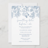 Invitation Thème Quelque Chose de Bleu Avant de Faire la Fête (Devant)