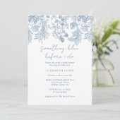 Invitation Thème Quelque Chose de Bleu Avant de Faire la Fête (Debout devant)