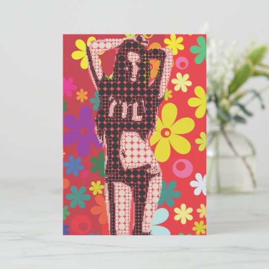 Invitation Thème rétro des années 60 (Debout devant)