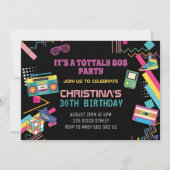 Invitation Thème rétro des années 80 Fête disco 80 J'adore le (Devant)