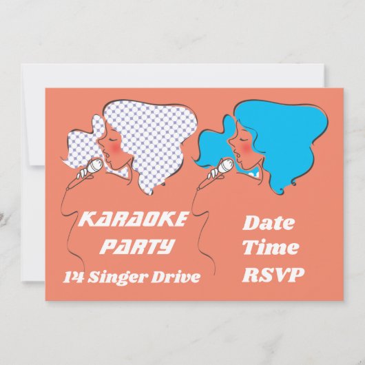 Invitation Thème rétro du karaoké (Devant)