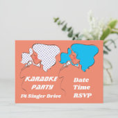 Invitation Thème rétro du karaoké (Debout devant)