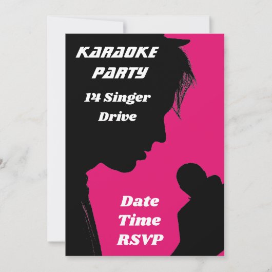Invitation Thème rétro du karaoké (Devant)