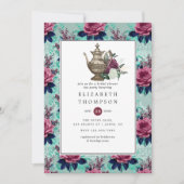 Invitation Thème rétro shabby-chic pour une garden-party de m (Devant)