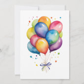 Invitation thème robot avec aquarelle de ballons (Dos)