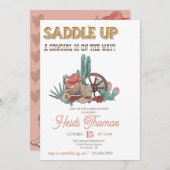 Invitation Thème Rodeo | Baby shower occidental (Devant / Derrière)