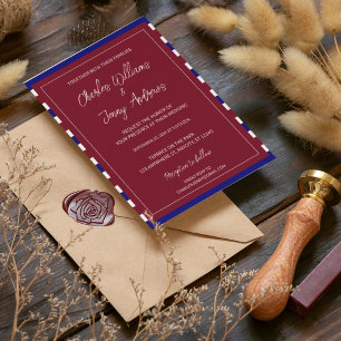 Invitation Thème Royal Red et Blue Mariage