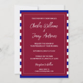 Invitation Thème Royal Red et Blue Mariage (Devant)