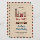 Invitation Thème rustique anglais pour fête d'anniversaire (Devant / Derrière)