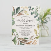 Invitation Thème Rustique automne nuptiale douche bois forêt (Debout devant)