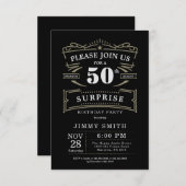 Invitation Thème rustique vintage de tout âge (Devant / Derrière)