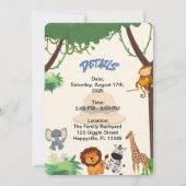 Invitation thème safari (Dos)