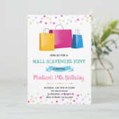 Invitation thème shopping fille (Debout devant)
