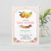 Invitation thème shower bébé jumeaux citrus (Debout devant)