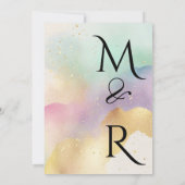 Invitation Thème simple subtil couleur pastel aquarelle  (Dos)