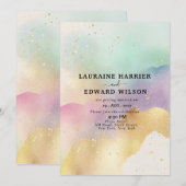 Invitation Thème simple subtil couleur pastel aquarelle  (Devant / Derrière)