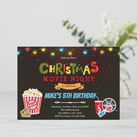 Invitation thème soirée cinéma de Noël (Debout devant)