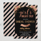 Invitation Thème Soirée entre filles Rose Gold (Devant / Derrière)