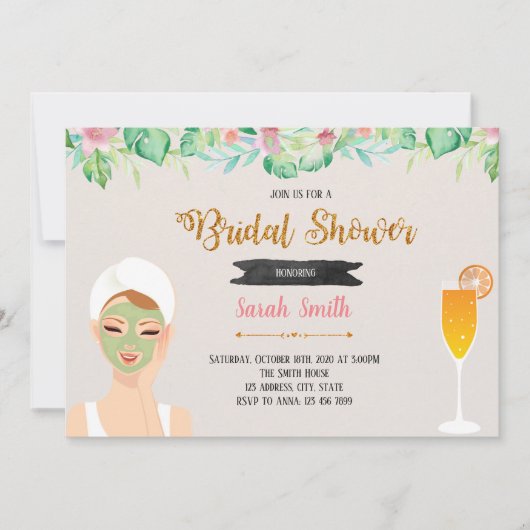 Invitation thème soirée masque et mimosas (Devant)