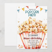 Invitation thème soirée popcorn (Devant / Derrière)
