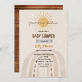 Invitation Thème soleil arc-en-ciel boho (Devant / Derrière)