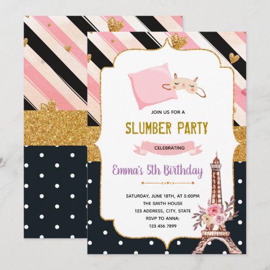 Invitation thème sommeil à Paris (Devant / Derrière)