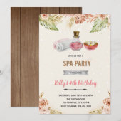 Invitation thème spa fleur boho (Devant / Derrière)