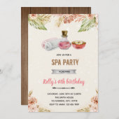 Invitation thème spa fleurs boho (Devant / Derrière)