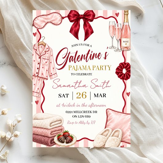 Invitation Thème Spa Galentine's Soirée Pyjama