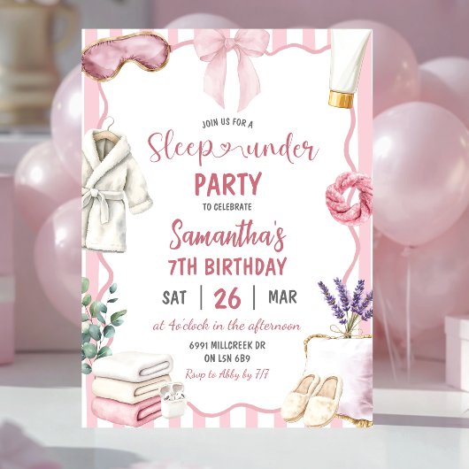 Invitation Thème Spa Nuitée Anniversaire