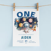 Invitation Thème spatial Galaxy Système solaire 1er anniversa