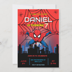 Invitation Thème Spiderman Anniversaire Super-héros Fête d'ar