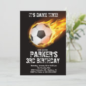 Invitation Thème Sport Jeu Feu Football Anniversaire (Debout devant)