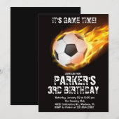 Invitation Thème Sport Jeu Feu Football Anniversaire (Devant / Derrière)