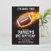Invitation Thème Sport Jeu Feu Football Anniversaire (Debout devant)