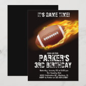 Invitation Thème Sport Jeu Feu Football Anniversaire (Devant / Derrière)