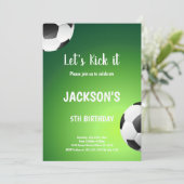 Invitation Thème sportif Arrière - plan vert (Debout devant)