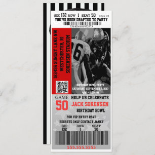 Invitation Thème sportif Football Billet d'anniversaire