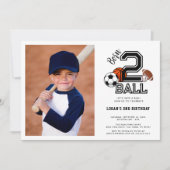 Invitation Thème sportif pour garçon de 2 ans pour fête d'ann (Devant)