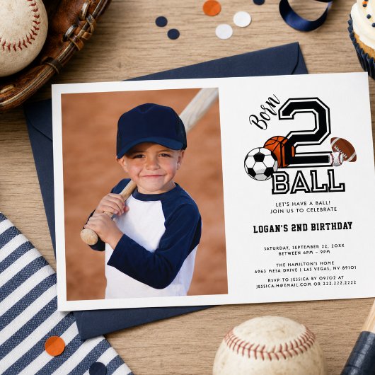 Invitation Thème sportif pour garçon de 2 ans pour fête d'ann