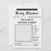 Invitation Thème supplémentaire de journal de Baby shower (Devant)