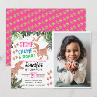 Invitation Thème T-Rex Dinosaur